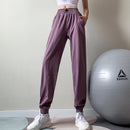 Calças esportivas de fitness mulheres elástico cintura/pé secagem rápida solta ciclismo correndo yoga calças femininas streetwear pantalon femme