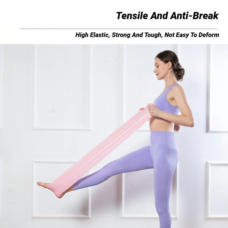 Yoga pilates faixa de resistência portátil esportes fitness treinamento longo estiramento força em casa elástico exercício cinto tensão