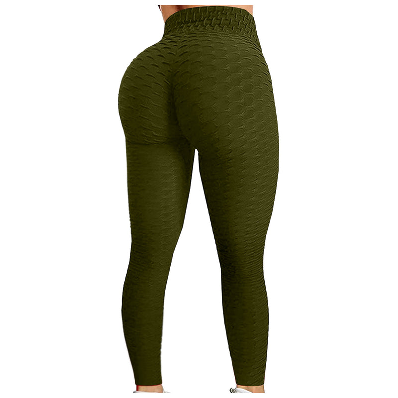 Mulheres cintura alta queimado calças de ioga, bolha hip levantamento, exercício, dança calças, ginásio Fitness, corrida esportes