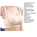 Sutiã esportivo de tecido sem costura de alta elasticidade, suporte confortável, plus size, sutiã esportivo feminino ajustável com design à prova de choque
