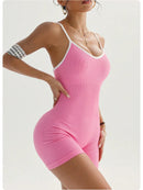 Sexy sem costas macacão feminino conjunto de yoga bodysuit para fitness ginásio roupas esportivas macacão vestido de dança treino roupas esportivas