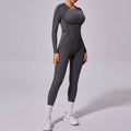 Macacão de yoga de uma peça feminino conjunto de manga comprida secagem rápida terno de yoga ginásio terno de treinamento roupas esportivas bodysuits feminino conjunto de fitness