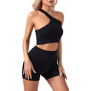 Conjunto esportivo sem costura feminino roupa de fitness costela yoga terno correndo sutiã sem almofada com treino leggings ginásio roupas esportivas