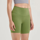 SOISOU Shorts femininos de nylon, academia, yoga, leggings, cintura alta, elástico, apertado, respirável, sem linhas estranho, shorts de ciclismo femininos