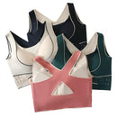 Sutiã esportivo de tecido sem costura de alta elasticidade, suporte confortável, plus size, sutiã esportivo feminino ajustável com design à prova de choque