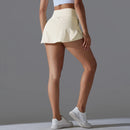 Esportes ao ar livre yoga saia badminton tênis saia de cintura alta respirável suor saia ativo atlético yoga fitness saia curta