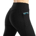 Moda feminina bolso bolha calças elásticas magro leggings ginásio correndo ciclismo calças de fitness cintura alta hip lift leggings feminino