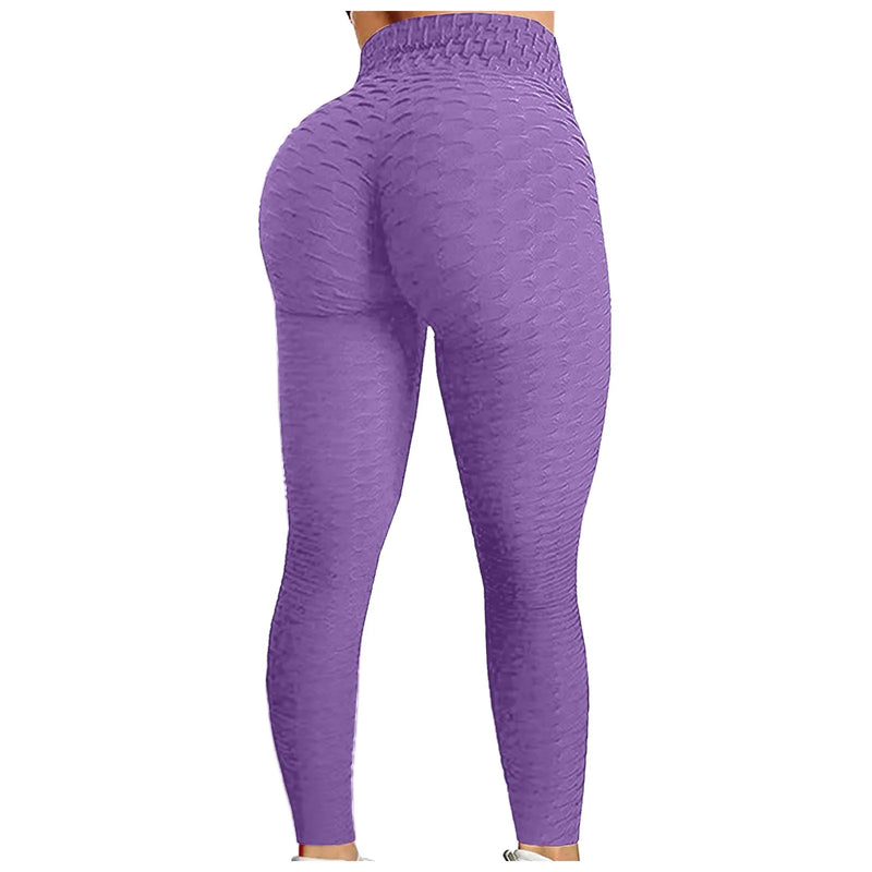 Mulheres cintura alta queimado calças de ioga, bolha hip levantamento, exercício, dança calças, ginásio Fitness, corrida esportes