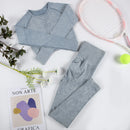 Chrleisure 2 pçs lavagem yoga terno sem costura roupa de treino esportes topo com levantamento de bunda ginásio ruched collants elástico activewear