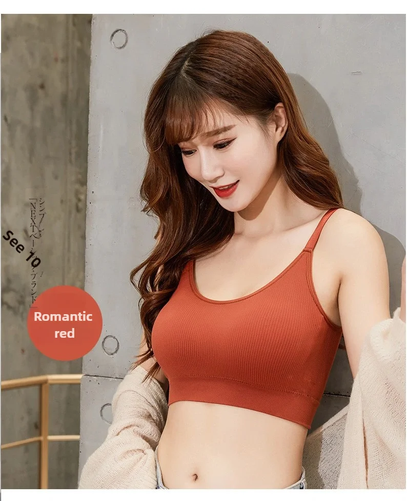 Sutiã sem costura feminino copo cheio sutiã respirável conforto respirável sutiã de sono correndo fitness sutiã esportivo suspensórios