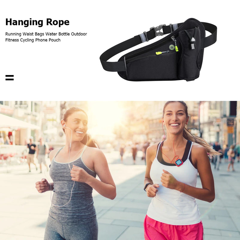 Multifunções Water Bottle Holder Bag, cintura Pack, correia de hidratação, grande capacidade, impermeável, esporte, corrida, ciclismo