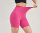 SOISOU Shorts femininos de nylon, academia, yoga, leggings, cintura alta, elástico, apertado, respirável, sem linhas estranho, shorts de ciclismo femininos