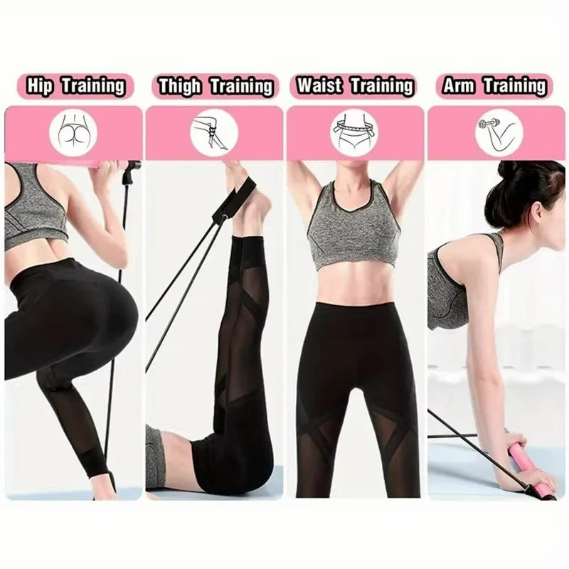 Kit de pilates com faixas de resistência, pilates de ioga multifuncional, kit de resistência portátil para academia em casa, exercícios de corpo inteiro