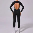 Macacão de yoga de uma peça feminino conjunto de manga comprida secagem rápida terno de yoga ginásio terno de treinamento roupas esportivas bodysuits feminino conjunto de fitness