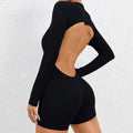 2025 conjunto de yoga sem costas macacão de uma peça curto feminino fitness ginásio macacão manga longa roupas de treino para mulher roupas esportivas