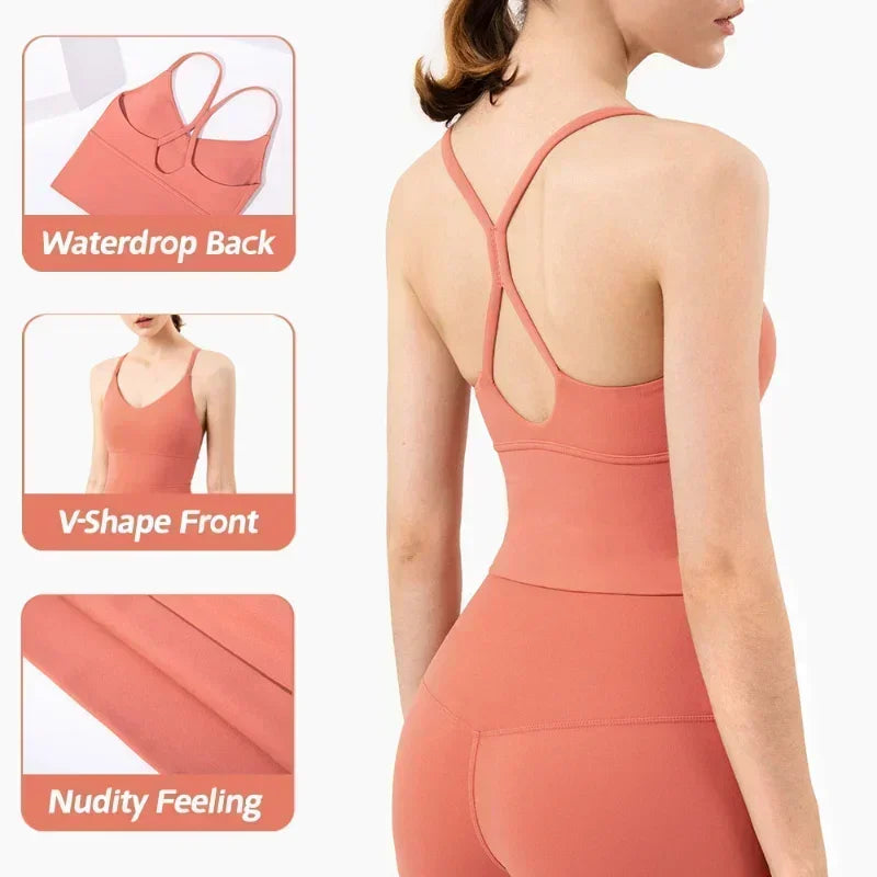 Conjunto de sutiã e leggings esportivos de 2 peças para mulheres, roupas para academia, sentimento nu, conjunto de fitness feminino, roupas para exercícios