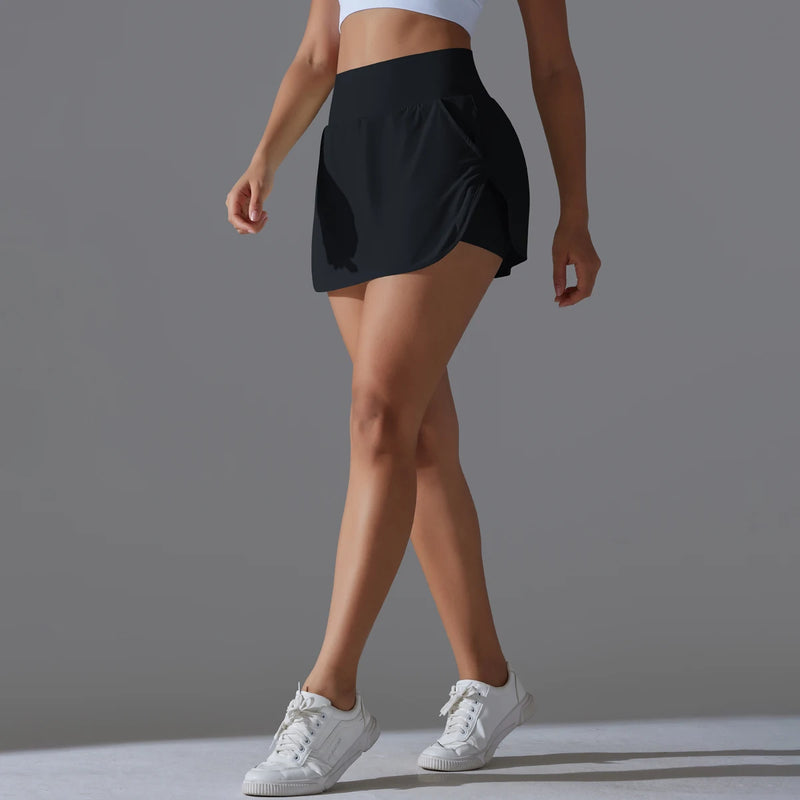 Esportes ao ar livre yoga saia badminton tênis saia de cintura alta respirável suor saia ativo atlético yoga fitness saia curta