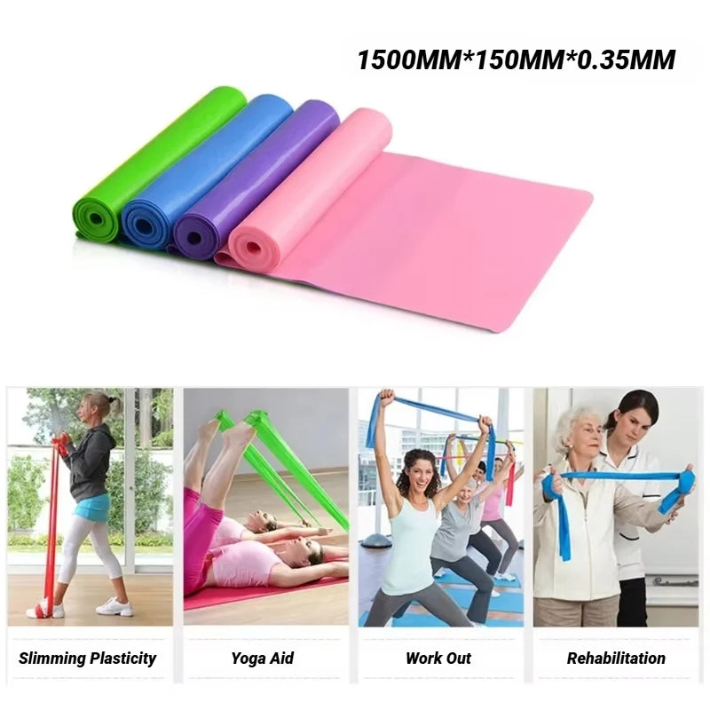 Yoga pilates faixa de resistência portátil esportes fitness treinamento longo estiramento força em casa elástico exercício cinto tensão