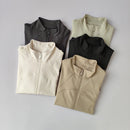 Terno de yoga feminino high-end gola de manga comprida jaqueta esportiva correndo treinamento fitness superior à prova de vento terno de corrida