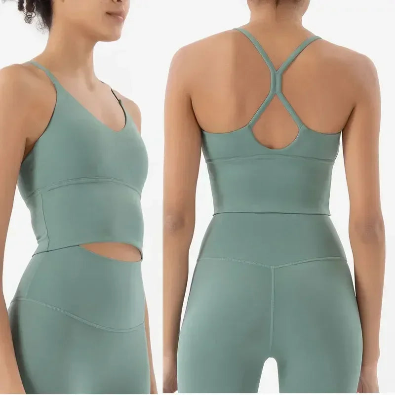Conjunto de sutiã e leggings esportivos de 2 peças para mulheres, roupas para academia, sentimento nu, conjunto de fitness feminino, roupas para exercícios