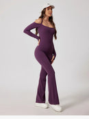 Fubeike novo macacão de yoga para esportes volta beleza volta marrom sem costura alça de ombro duplo collants sexy bodysuit de uma peça