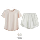 Drur 2 pçs conjunto de ginásio feminino verão roupas esportivas 2 peça manga curta camisa esportiva shorts define jogging terno feminino agasalho novo
