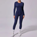Macacão de yoga de uma peça feminino conjunto de manga comprida secagem rápida terno de yoga ginásio terno de treinamento roupas esportivas bodysuits feminino conjunto de fitness