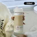 Garrafa de água transparente portátil kawaii, copo de água esportivo, copo prático de plástico, viagem ao ar livre, escritório, garrafa de água essencial]