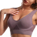 1 pçs sutiã esportivo feminino tamanho grande sem anel de aço sem costura roupa interior removível almofada no peito runing esporte oco malha colete sutiãs