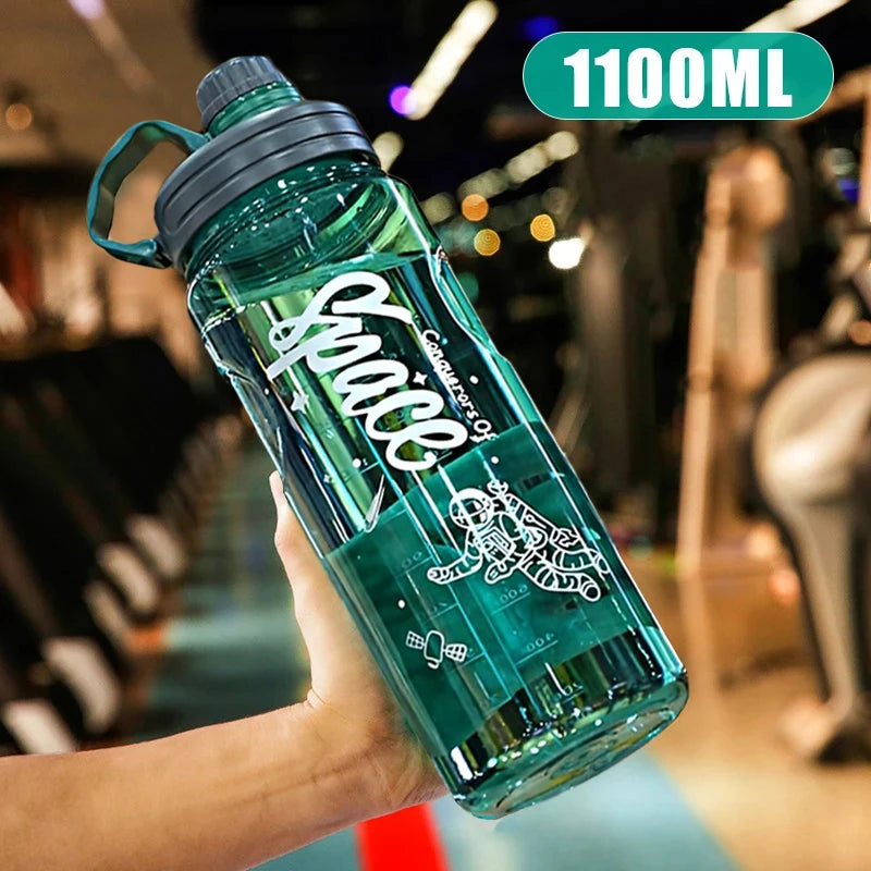 Garrafa de água esportiva de grande capacidade, 2l, 3l, com filtro, copo de água de plástico ecológico, portátil, garrafa de bebida fitness, chaleira sem bpa