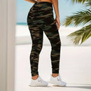 Camuflagem impressa branco cinza sexy leggings femininas jaqueta esportiva calças apertadas de alta elasticidade magro ajuste calças apertadas