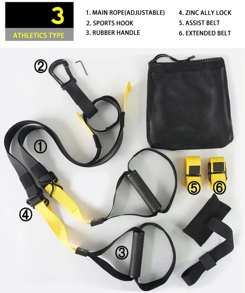 Cinta de treinamento de suspensão ajustável banda de fitness cinta de exercício de peito treinamento de resistência em casa ginásio equipamento de exercício resistência
