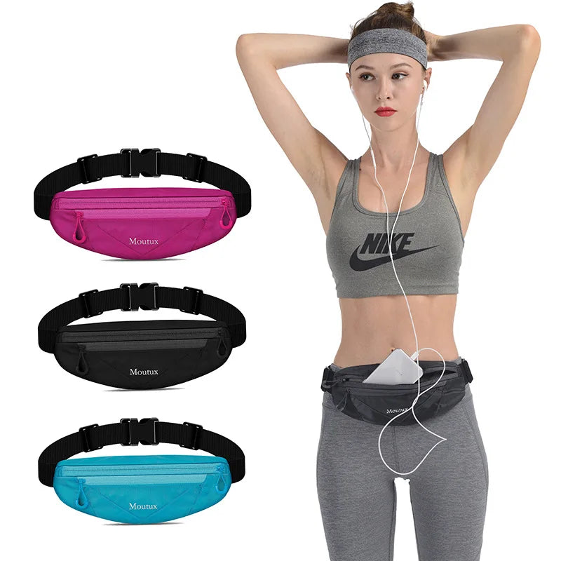 Bolsa de cintura para telefone de corrida, bolsa esportiva, equipamento multifuncional ao ar livre para homens e mulheres, mini ultrafino invisível à prova d'água