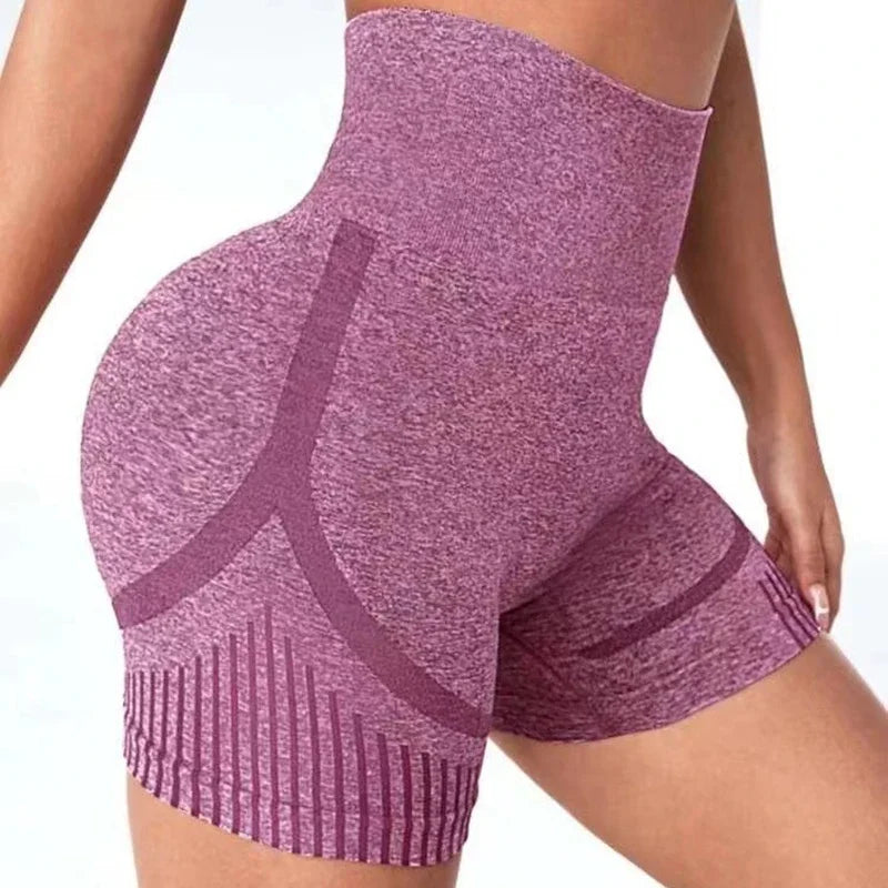 Leggings de yoga europa e os estados unidos sem costura alta elástica cintura alta secagem rápida lazer esportes yoga wear shorts para mulher