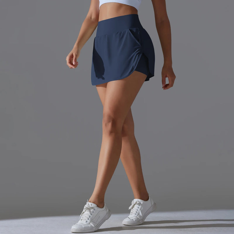 Esportes ao ar livre yoga saia badminton tênis saia de cintura alta respirável suor saia ativo atlético yoga fitness saia curta