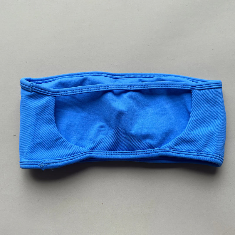 ASHLIMO Sutiã esportivo feminino bandeau sem costas, gola halter, regata de ioga, sem costura, treino, academia, tubo curto