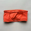 ASHLIMO Sutiã esportivo feminino bandeau sem costas, gola halter, regata de ioga, sem costura, treino, academia, tubo curto