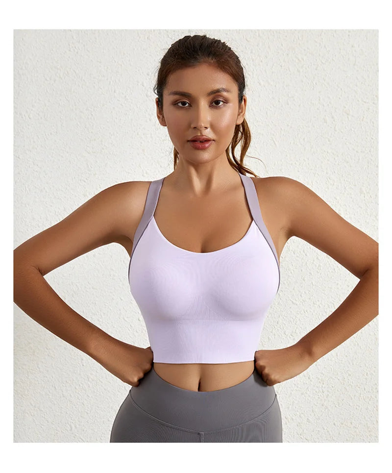 Aiihuug sutiã de yoga cruzado volta ginásio sutiã de fitness treino sutiãs de golfe controle de salto esportes topos elásticos colheitas de golfe ginásio topos