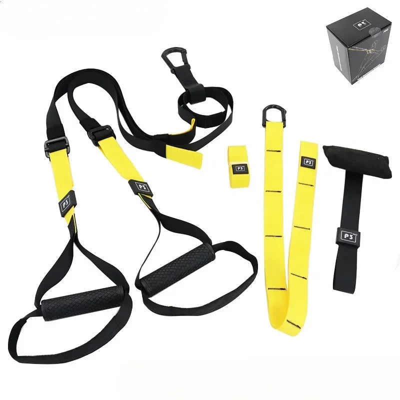 Correia de treinamento de suspensão fitness força power suspensão trainer ajustável yoga cinta montagem na parede profissional trx tensor