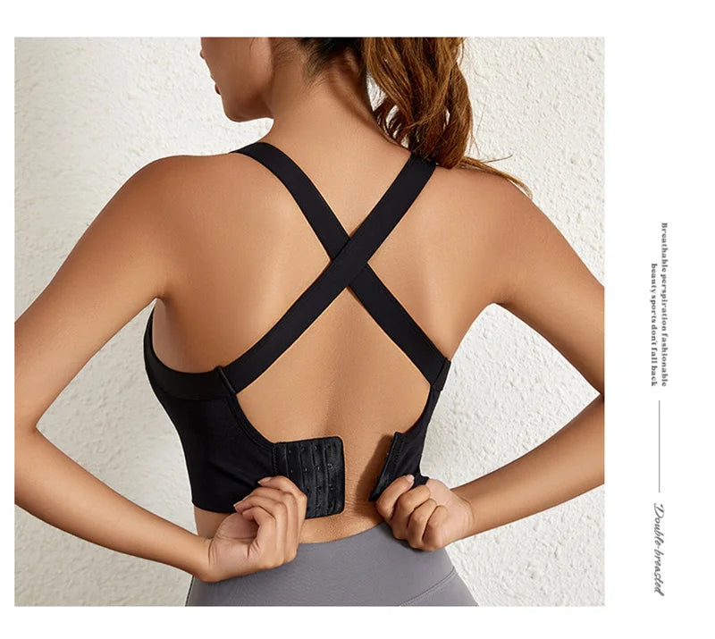 Aiihuug sutiã de yoga cruzado volta ginásio sutiã de fitness treino sutiãs de golfe controle de salto esportes topos elásticos colheitas de golfe ginásio topos