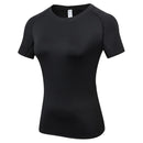 Camisa de compressão feminina manga curta atlético yoga correndo camiseta verão ginásio treino secagem rápida elástico camisetas topos baselayer