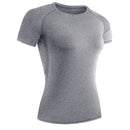 Camisa de compressão feminina manga curta atlético yoga correndo camiseta verão ginásio treino secagem rápida elástico camisetas topos baselayer