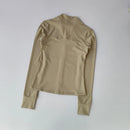 Terno de yoga feminino high-end gola de manga comprida jaqueta esportiva correndo treinamento fitness superior à prova de vento terno de corrida