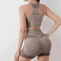 Conjunto de yoga shorts de ginásio feminino esporte sutiãs sutiã treino topos para mulheres roupas de yoga leggings de fitness conjunto de ginásio sem costura conjuntos de yoga