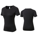 Camisa de compressão feminina manga curta atlético yoga correndo camiseta verão ginásio treino secagem rápida elástico camisetas topos baselayer