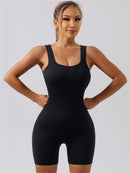 Sem costura de uma peça curta roupas de yoga roupas esportivas femininas ginásio push up roupas de treino de fitness esportes bodysuit yoga terno