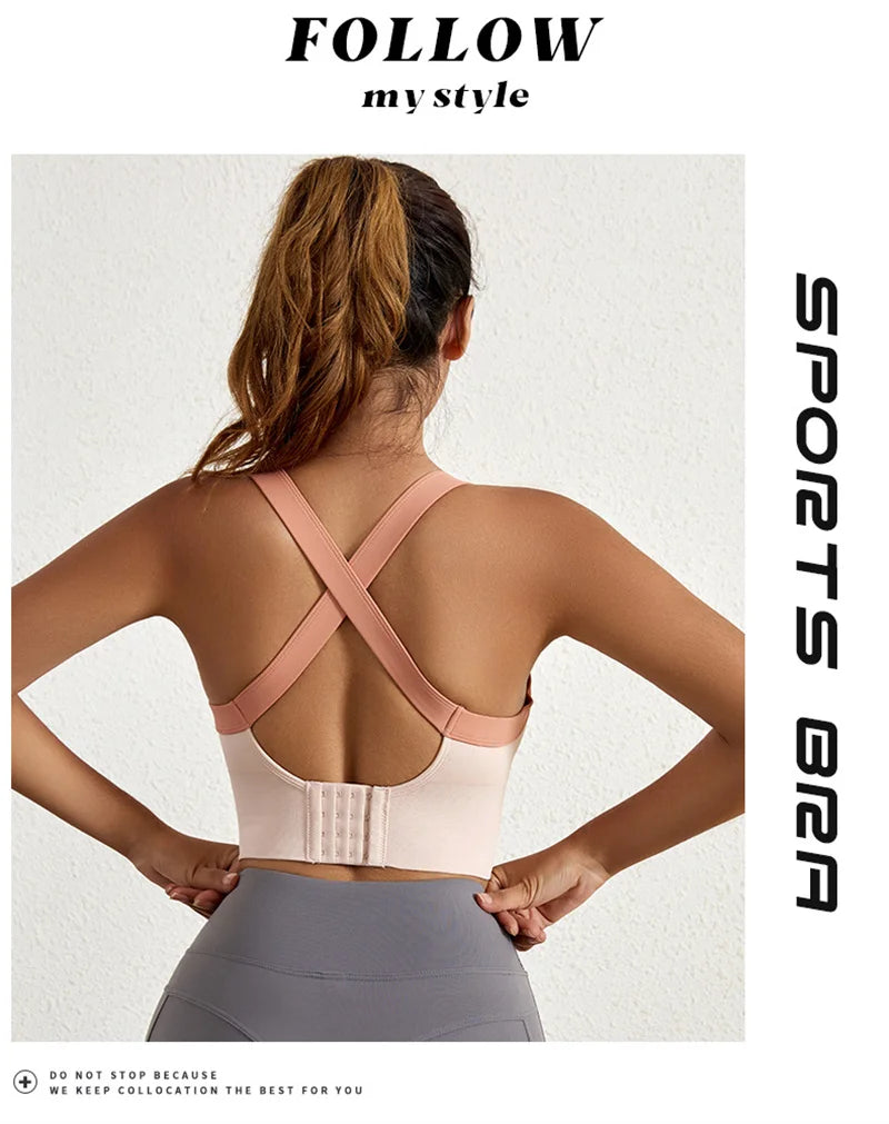 Aiihuug sutiã de yoga cruzado volta ginásio sutiã de fitness treino sutiãs de golfe controle de salto esportes topos elásticos colheitas de golfe ginásio topos