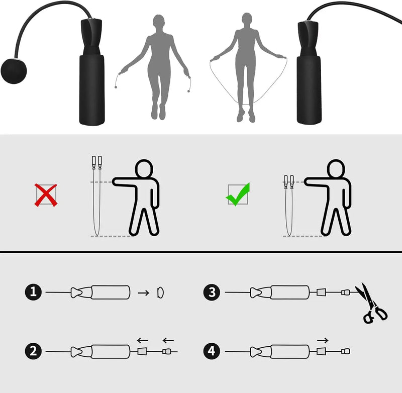 1pc corda de pular sem fio pesada, corda de pular de fitness com bola grande, adequada para esportes internos domésticos, queima de gordura