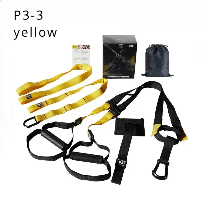 Correia de treinamento de suspensão fitness força power suspensão trainer ajustável yoga cinta montagem na parede profissional trx tensor