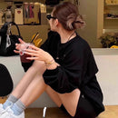 Al yoga topo accolade tripulação pescoço pulôver confortável simplicidade cor sólida tripulação-pescoço pulôver de manga comprida com capuz ginásio topos